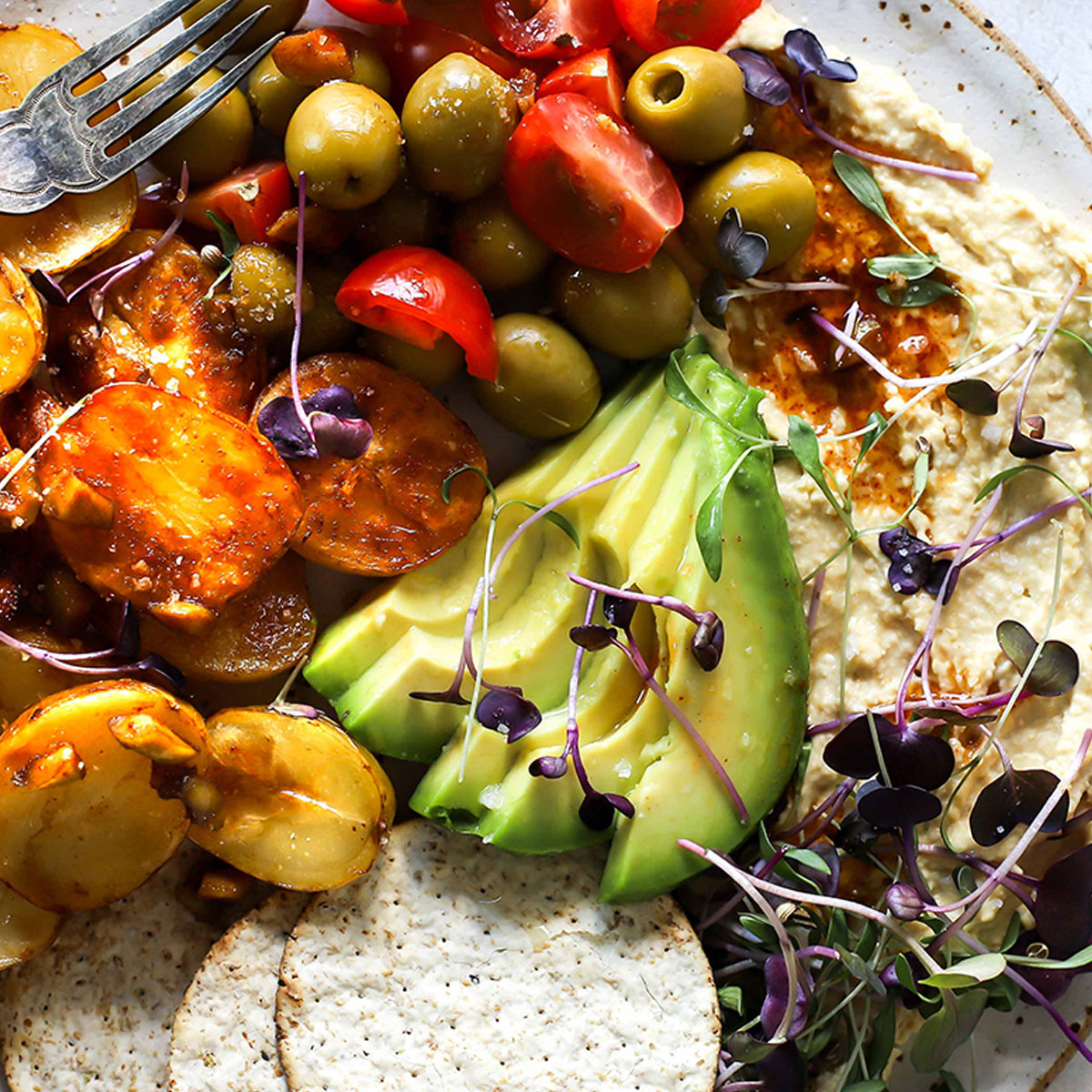 Crispy Potato Olive Platter Recipe